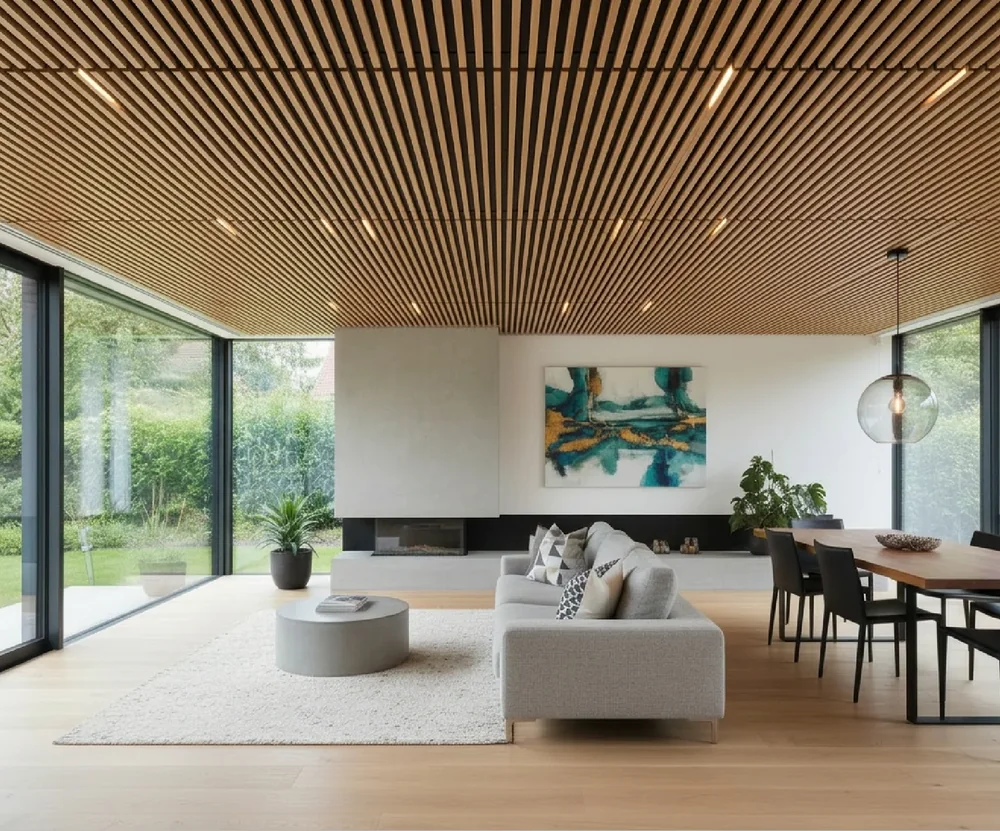 Baffle Ceiling in an interior