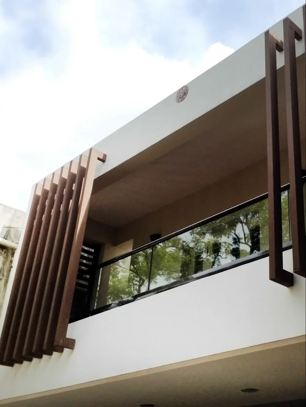Exterior Timber Tubes in an interior