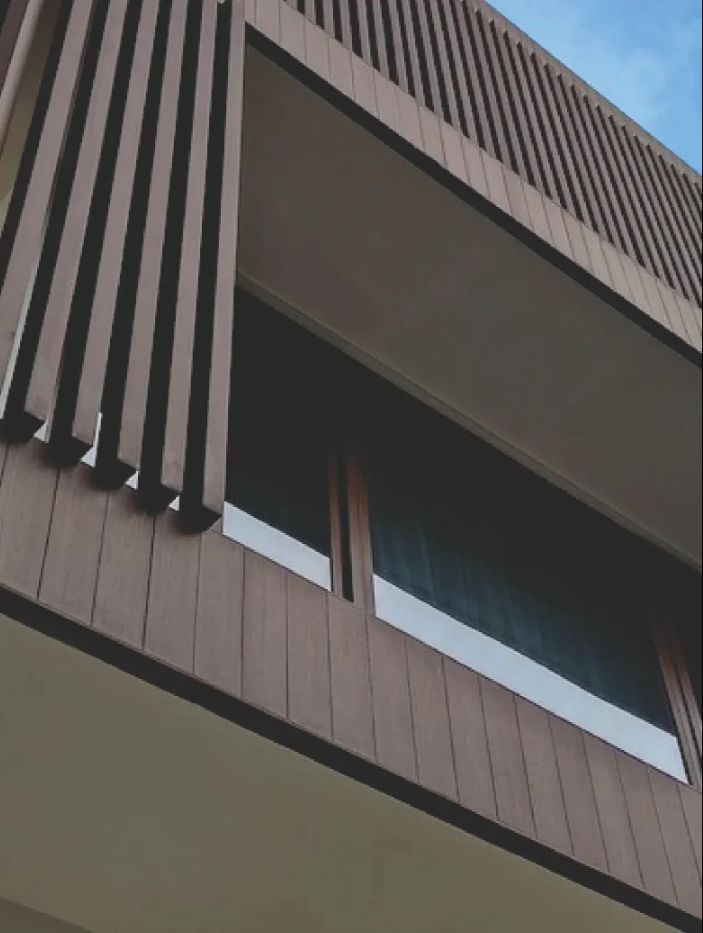 Exterior Timber Tubes in an interior