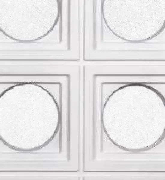 Square Rounds Ice White PU Panels design