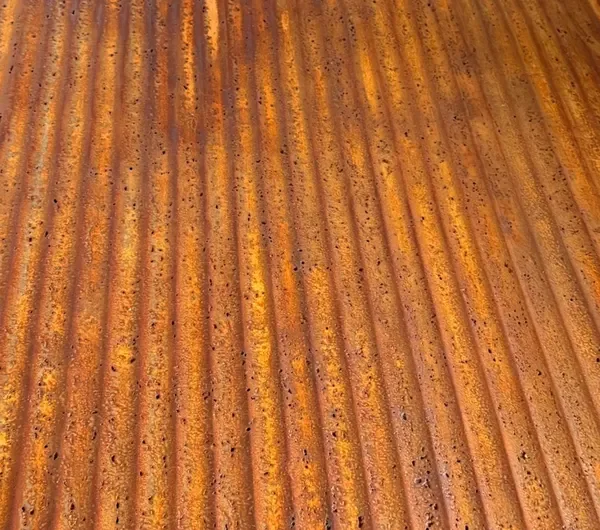Ribbed patina Corten Steel and Rustic Panels design